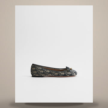 DIOR Ballettflats tiefblau mit obliquemantern Stickerei aus Baumwolle KDF200OLF_S10B 158666641 [P]