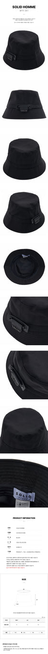 SOLID HOMME Bucket Hat mit Logo in Schwarz 934B 76656580 [P]