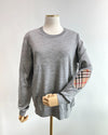 BURBERRY Frauen Wollstrickpullover mit Check-Patch 160078825 [P]