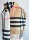 BURBERRY Contrast Check Cashmere Scarf 161767080 [P]