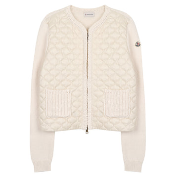 Moncler Geometric Quilted Padded Zip-Up Cardigan 156973215