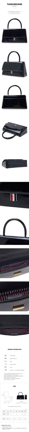 THOM BROWNE Trapez Tote Bag aus Lackleder 001 76415787 [P]