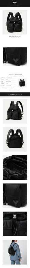 AMI Marcel Small Flap Rucksack 26FW 161064366 [P]