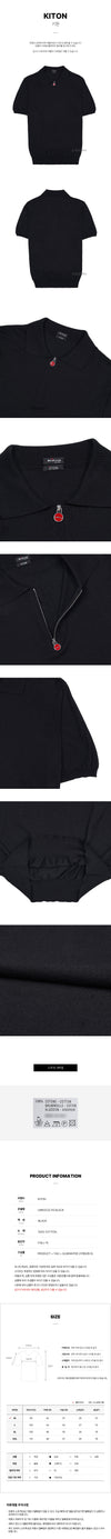 KITON Herren Half-Zip Polo-Shirt K5 BLACK SS25 127068469 [P]