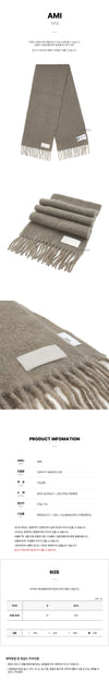 AMI Unisex Logo Patch Wollschal AA0003 281 62399069 [P]