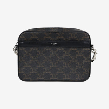 Celine Triomphe Canvas Calfskin Messenger Bag Small Black A+ 163155925 [P]