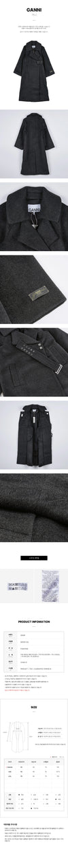 Ganni W0505 252 FW25 Women's Double-Breasted Belt Coat 148492554 [P]