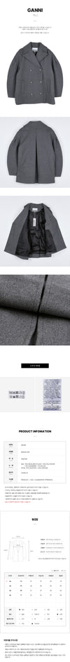 GANNI 205 FW25 レディース ウール オーバーサイズピーコート 147406562 [P]