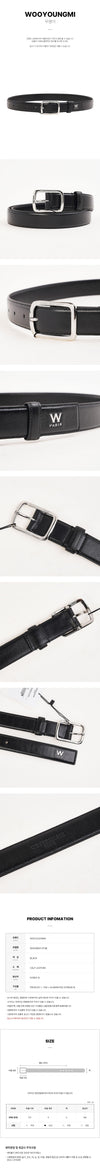 Wooyoungmi W253BE01 674B FW25 Men's Small Logo Leather Belt 148445903 [P]