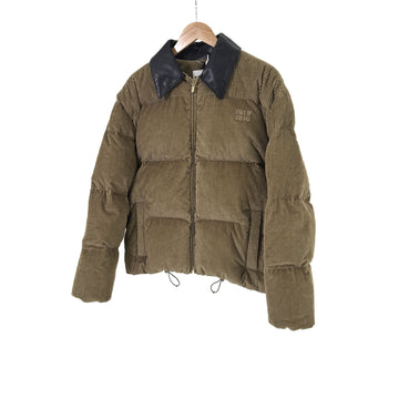 MIU MIU Herren Corduroy Napa Leder Kragen Daunenjacke Braun 160158661 [P]