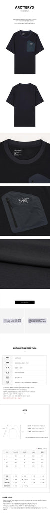 ARC TERYX Konzert-T-Shirt mit verdeckter Tasche Schwarz Grau SS26 für Herren 157406046 [P]