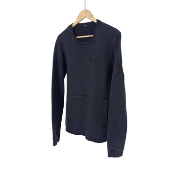 Chrome Hearts Men's Leather Cross Patch Sweatshirt Navy 162251566 [P]