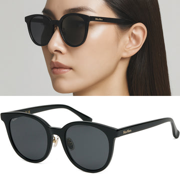 MAXMARA MM0108K 01A サングラス ブラック ラウンド チタンフレーム モダン シンプル アジアフィット 146926325