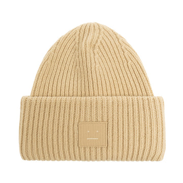 Acne Studios 25SS Face Patch Wool Beanie Biscuit Beige C40135 CPA 149068921