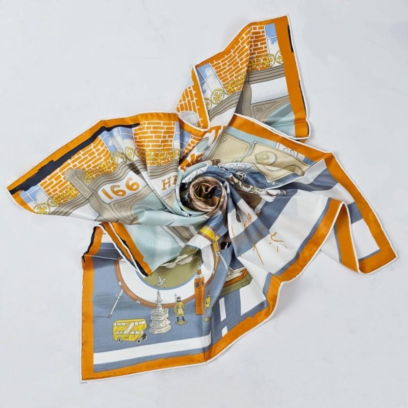 Hermes The New Record Silk Women Scarf 70 Carre H984329S 02