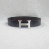 HERMES H-Riemenschnalle reversible 32mm Schwarz Schokolade Edelstahl Matt 95 Herren Leder Gürtel H064544CB86 116341655 [P]
