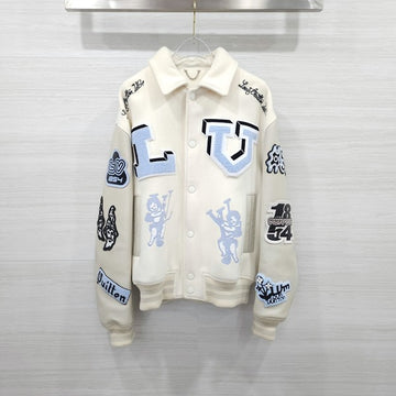 Louis Vuitton Multi Patch Mixed Leather Varsity Blouson Jacket 50 1AAHHE 9662 163158596 [P]