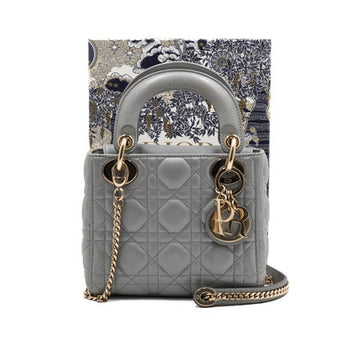 DIOR Lady Mini Tote Bag Graue mit Kette aa61040 152836329 [P]