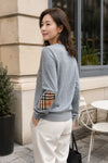 BURBERRY Frauen Wollstrickpullover mit Check-Patch 160078825 [P]