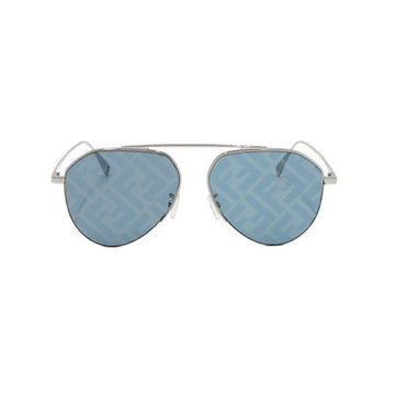 FENDI Shiny Silver FF-Logo Aviator Sonnenbrille 40061U 152318599 [P]