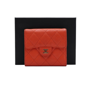 CHANEL Red Caviar Gold CC Small Flap Wallet A82288 162953556 [P]