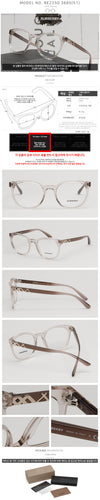 BURBERRY Brille BE2250 3685 klare Horn Rahmen Runde Luxus Mode Check Dekor 140563267 [P]