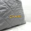 CHANEL 22バックパック ミディアム カーフスキン ダークグレー 内蔵チップ AS3313 9937 163156866 [P]