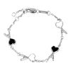 AMI Bi-Color Hammered Heart Logo Thin Chain Bracelet 161768625 [P]