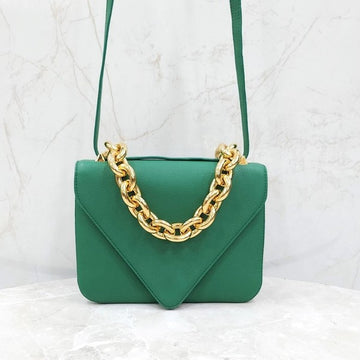 Bottega Veneta Envelope Bold Chain Mount Shoulder Bag Green 5208 163156212 [P]