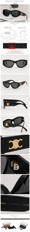 CELINE Triomphe 15 Sonnenbrille CL40308U 01A NS Yoonji getragen Mode Cat-Eye unisex 159882389 [P]