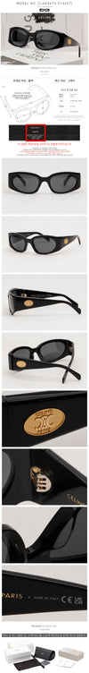 Celine Sunglasses CL40347U 01A Rectangular Unisex Fashion 162173566 [P]