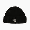 Maison Kitsune Fox Head Large Wool Black Beanie 161887191 [P]