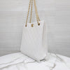 CHANEL Classic CC Logo Shopper Bag White Gold 10093 163155919 [P]