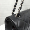 CHANEL Klassische Flap Bag Maxi Lammleder Schwarz mit Silber-A58601 10118 14376699 [P]