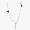 AMI Hammered Heart Logo Thin Chain Necklace 161768627 [P]
