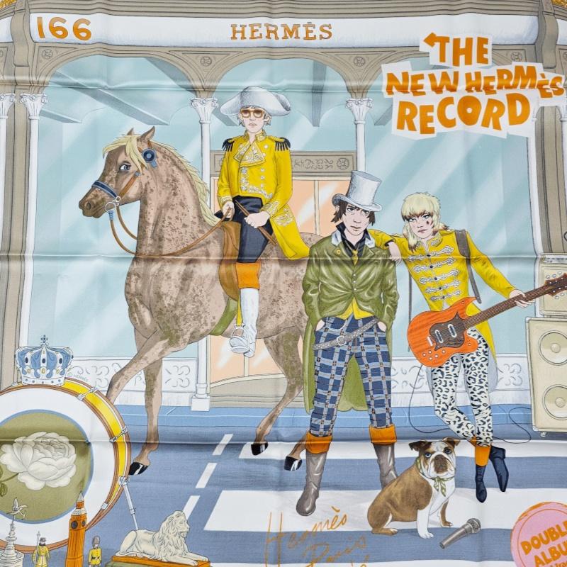 Hermes The New Record Silk Women Scarf 70 Carre H984329S 02