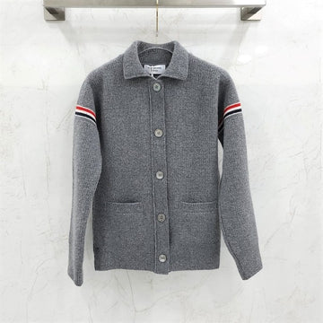 THOM BROWNE ウール カシミア コットン ループ バッグ ワーク ジャケット ライト グレー 36 5972 163158879 [P]