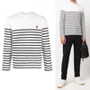 AMI Herzlogo Streifenshirt E22UTS300 072 101 45117472 [P]