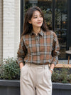 BURBERRY チェック シャツ 80843101 ブラウン 160616610 [P]