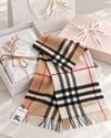 BURBERRY Contrast Check Cashmere Scarf 161767080 [P]