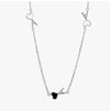 AMI Hammered Heart Logo Thin Chain Necklace 161768627 [P]