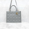 DIOR Leder Book Tote Tasche Mittel Stein Grau M1324OWHP 9035 16750060 [P]