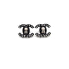 CHANEL Schwarze Perlen-Kristall CC Ohrringe 7605 153894506 [P]