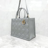DIOR Leder Book Tote Tasche Mittel Stein Grau M1324OWHP 9035 16750060 [P]