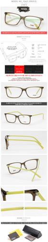 Fendi F945 209 Eyeglass Frame Luxury Square Transparent Horn Frame 62491118 [P]