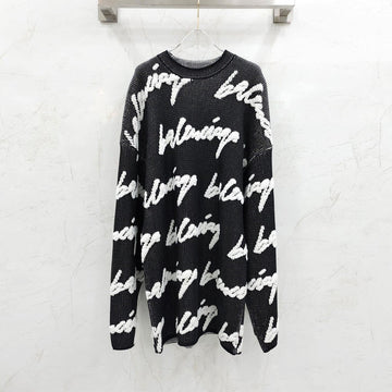 BALENCIAGA Baumwolle 3D Scribble Logo Strick L 7846 163158821 [P]