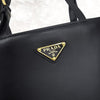 Prada Brushed Triangle Logo Leather Tote Shoulder Bag 1BA401 8165 163156071 [P]