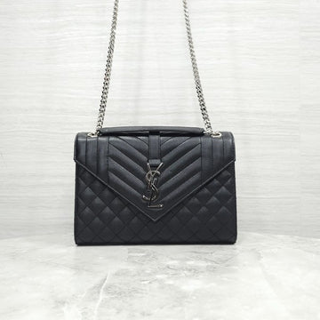 SAINT LAURENT エンベロープキルティングレザー チェーンショルダーバッグミディアム 600185 9670 163155976 [P]