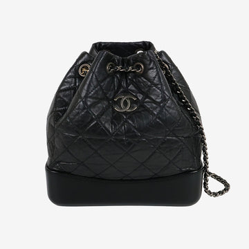 CHANEL Gabrielle Backpack Small Black Chip 162888369 [P]