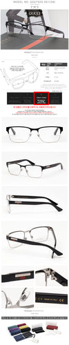 Gucci GG0750O 001 Eyeglass Frame Square Metal Black Silver 79553547 [P]